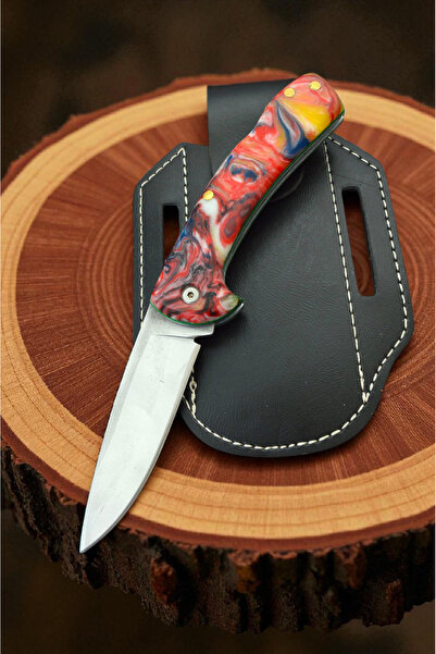 MERTCAN KNİFE 19 cm epoksi kabze sırttan kilitli çakı outdoor av ve kamp bıça...