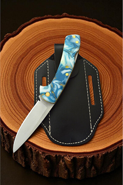 MERTCAN KNİFE 19 cm epoksi kabze sırttan kilitli çakı outdoor av ve kamp bıça...