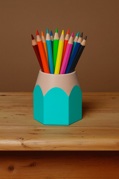 krh 3d print مقلمة - تصميم قلم رصاص ملون، منظم سطح المكتب، طباعة ثلاثية الأبعاد