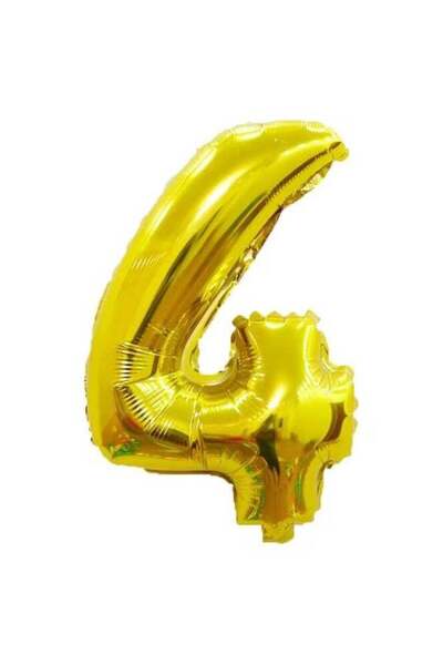 Generic Little Lolo Number 4 Foil Balloon – Large 40 Inch – Gold or Silver