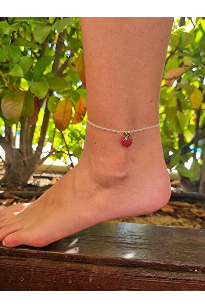 NEMOR STUDIO Moonstone Natural Stone Anklet with Lychee Fruit Detail