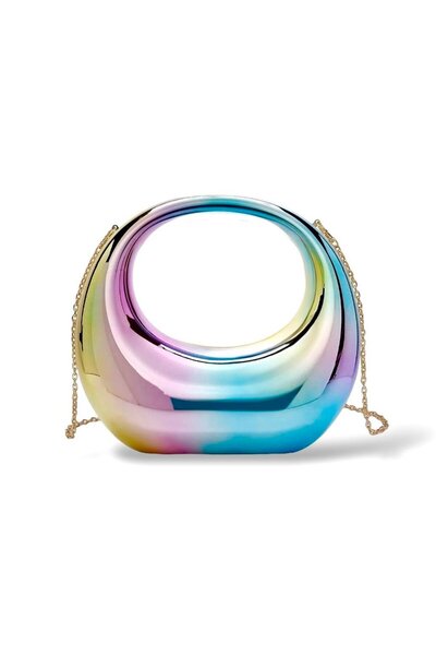 neslyaccessories Geantă cu plăci colorate cu efect de oglindă