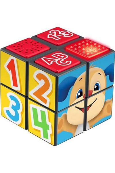FISHER PRICE Fisher-Price Laugh & Learn Baby Learning Toy Puppy's Activity Cube with Lights Music & Fine Motor Ac
