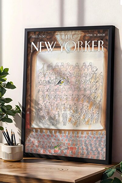 Saturn The New Yorker Çerçeveli Tablo April 14 2008 - Hep Birlikte Şimdi Pier...