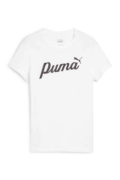 Puma ESS+ Script Tee - White