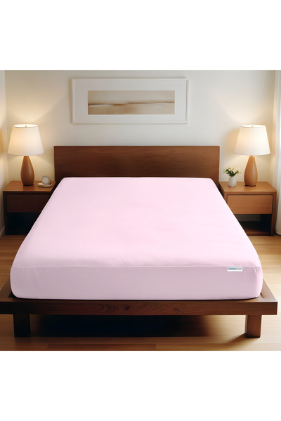 COTTON HOME ملاءة سرير فائقة النعومة من قطعة واحدة مقاس 180 × 200 + 30 سم بتصميم جيب عميق لضمان ملاءمة آمنة