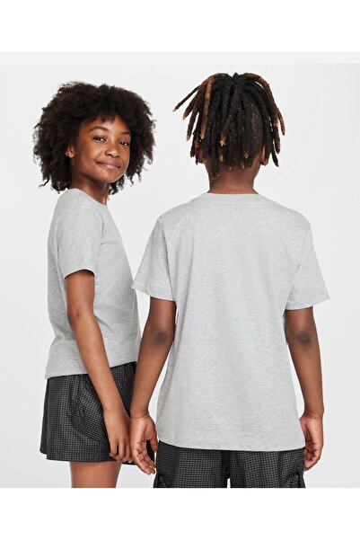 Nike 100% Cotton Futura Logo Embroidered Short Sleeves T-Shirt - Grey Heather