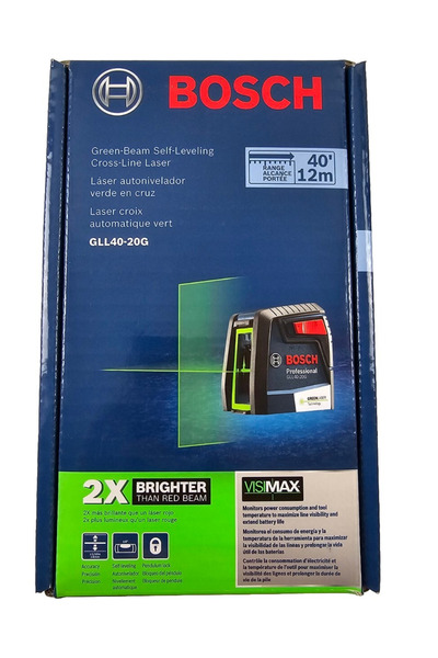 Bosch GLL40-20G 40 foot Self Leveling Green Beam VisiMax Cross Line Laser