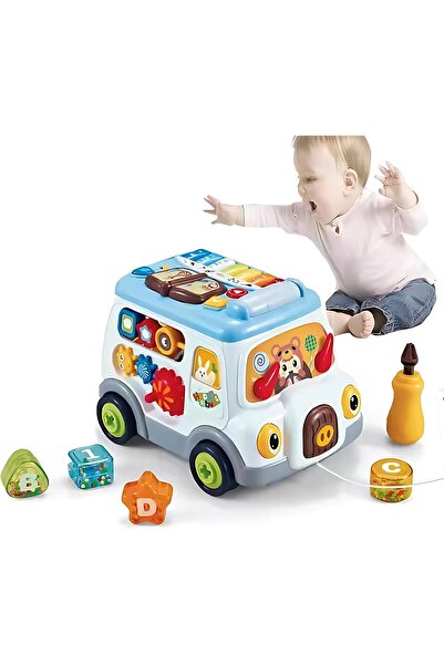 Twisoo لعبة حافلة متعددة الوظائف للأطفال الصغار - لعبة نشاط موسيقي 2 في 1 مع ...