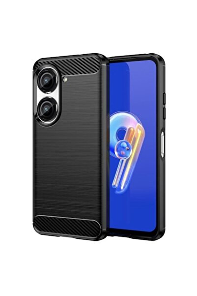 dalip Carcasă de protecție compatibilă cu Asus Zenfone 9/10, silicon carbon, neagră