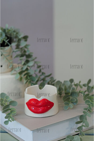 terraco ceramic El Yapımı Seramik Küllük Dudak Kabartmalı