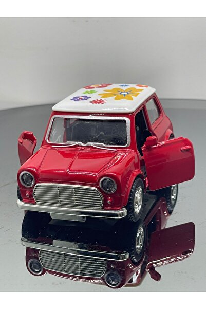 SCOWETTO لعبة سيارة معدنية مقاس 8 سم موديل كلاسيك قديم باللون الأحمر