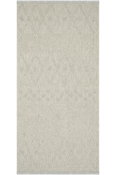 Cool Halı Hasır Gri Mutfak Halısı Dekoratif Kabartmalı İnce Leke Tutmayan İsk...