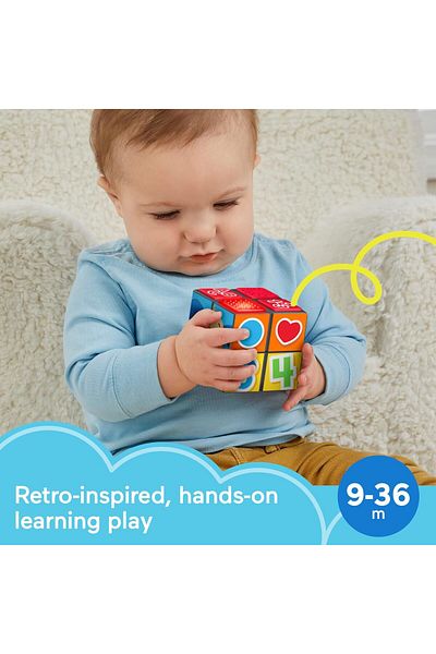 FISHER PRICE Fisher-Price Laugh & Learn Baby Learning Toy Puppy's Activity Cube with Lights Music & Fine Motor Ac