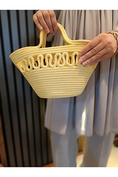 Home Minimalist Elegant Cute Handmade Knitted Design Tricot Hand Bag