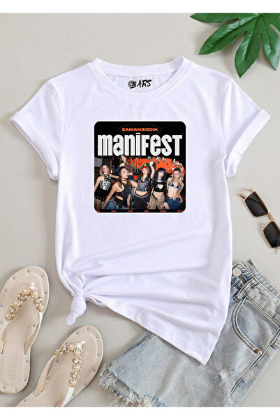 barsdepo تي شيرت مطبوع عليه مانيفست، تي شيرت أبيض كبير الحجم للجنسين للأطفال ...