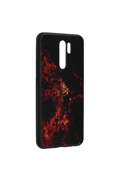 dalip Carcasă de protecție compatibilă cu Xiaomi Redmi 9, seria Glaze, Red Ne...