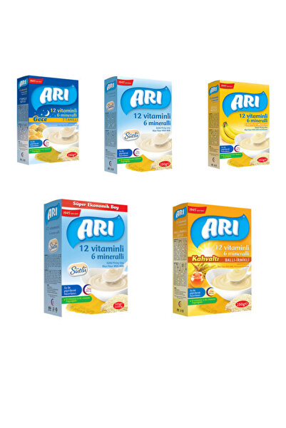 Arı Mama ARI Bebek Maması Çeşitleri – 12 Vitaminli 6 Mineralli, Sütlü, Muzlu,...