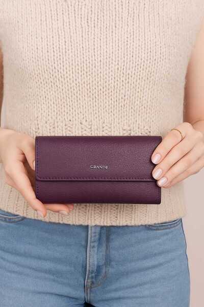 Grande Genuine Leather Hand Stitched Women's Portfolio Wallet