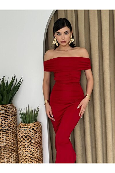 FEMESTYLE Milan Madonna Yaka Kalem Elbise