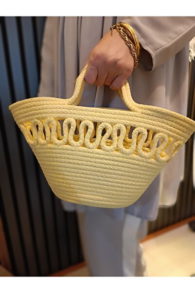 Home Minimalist Elegant Cute Handmade Knitted Design Tricot Hand Bag