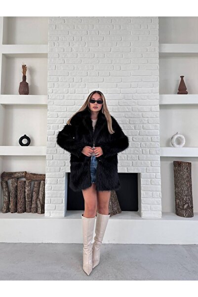 ZF BUTİK Weiches, lang gefüttertes Premium-Pelzfell