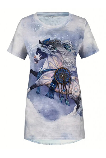 ALPACO Γυναικεία μπλούζα με κοντό μανίκι με λαιμόκοψη -COLLECTION