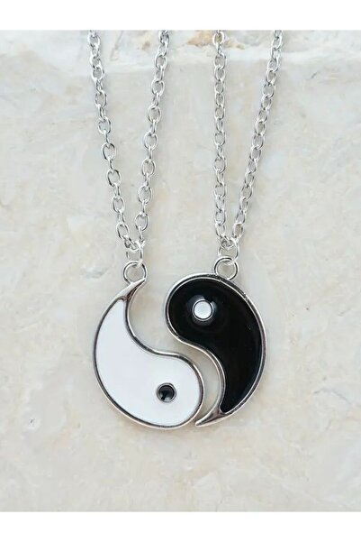 VerdeHome 2'li Ying Yang Denge Metal Best Friends Kolye, Sevgili Kolyesi, Dostluk kolyesiv
