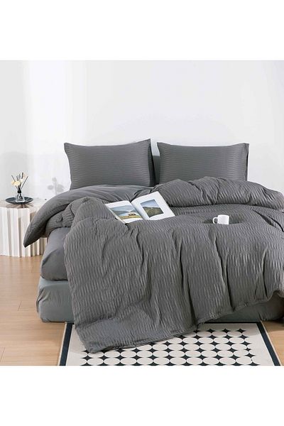 CHIRASO CHIRASO Linen, Finet Creponat, ELASTIC Sheet 180x200 cm, Duvet Cover 200x230 cm, 2 Pillowcases