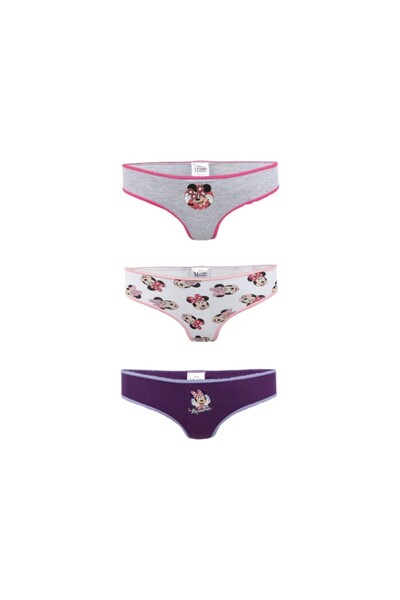 Minnie Mouse Set 3 chiloti pentru fetite, 100% bumbac, multicolor, Minnie Mouse, Disney