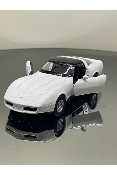 SCOWETTO سيارة لعبة شيفروليه كورفيت موديل 1982 بمقياس 1.36 باللون الأبيض مقاس...
