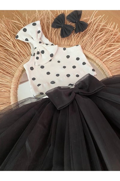EBRU ÖZÖRGÜCÜ Girl's Polka Dot Tutu Skirt Suit