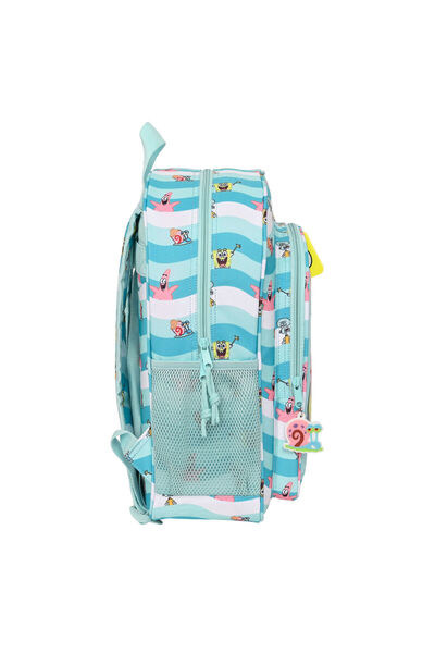 SPONGEBOB School Bag Stay positive Blue White 32 x 38 x 12 cm