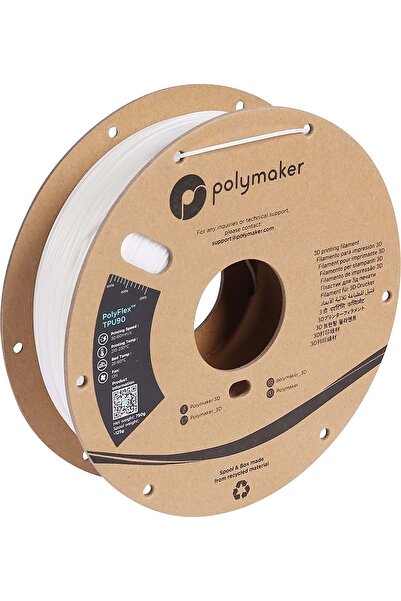 Polymaker PolyFlex TPU90 Filament Beyaz – Esnek ve Dayanıklı 3D Baskı Malzeme...