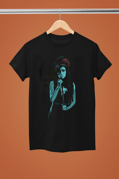 MAGORS TRIUC REGULAR DE BUMBAC CU Gâtul turnat cu mânecă scurtă AMY WINEHOUSE