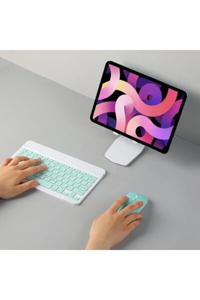 O Ozone مجموعة لوحة مفاتيح وماوس بلوتوث فائقة النحافة، لوحة مفاتيح وماوس لاسلكية محمولة قابلة لإعادة الشحن