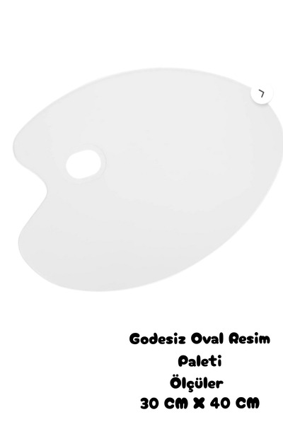 ALLStore RESİM PALETİ 30X40 CM PROFESYONEL GODESİZ OVAL BEYAZ 250 GR