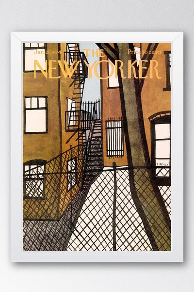 Saturn The New Yorker Framed Painting January 21 1974 - Back Street Painting