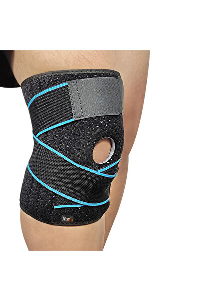 Abnii orteză de genunchi, textilă, negru/albastru, 22 cm