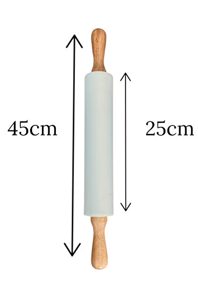 Multiamo Large Size Silicone Dough Rolling Mat Bamboo Handle Silicone Roller Metal Dough Cutting Apparatus Cream