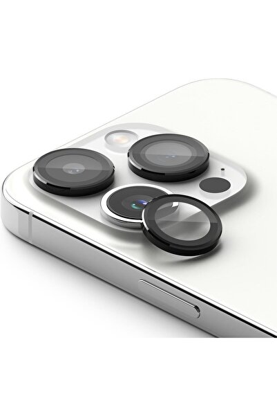 Ringke آيفون 15 برو ماكس | إطار عدسة الكاميرا الزجاجي | أسود