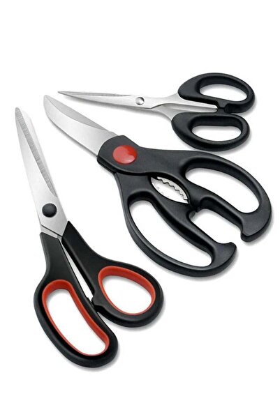 Generic 3 pcs set Stainless Steel Kitchen Scissors Multifunctional Strong Chi...