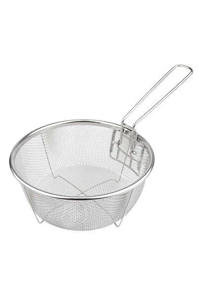 Generic Majestic Stainless Steel Deep Mesh Frying Basket 23 cm with Detachable Handle â€“ Multipurpose Stra