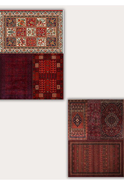 MirayDesign ÇOKLU DESEN ETNİK HALI MOTİFLİ 10'LU SCRAPBOOK KAĞIT SETİ A5 BOYUT