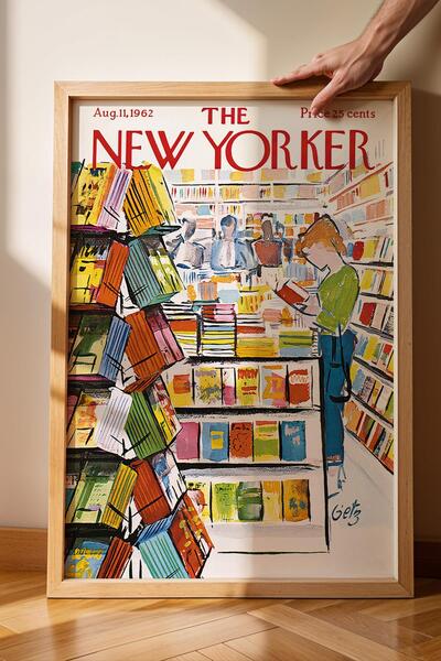 Saturn The New Yorker Framed Painting August 11 1962 - Arthur Getz Bookstore Shop