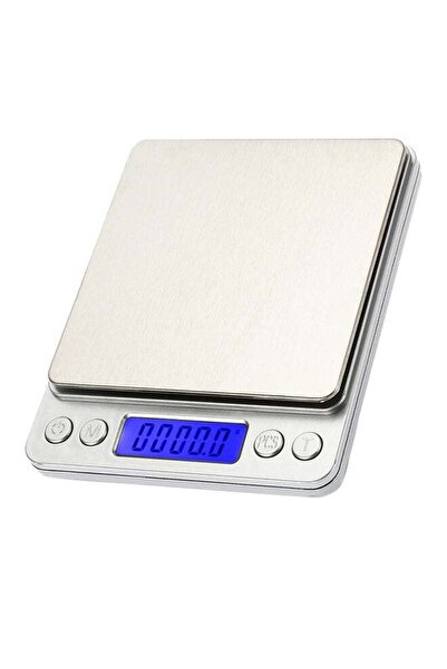 Generic أداة وزن رقمية صغيرة مع صينية فضية 130 × 109 × 20 مم