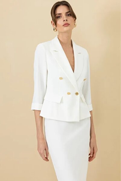 Ekol Круазе комір подвійний рукав піджак 4240