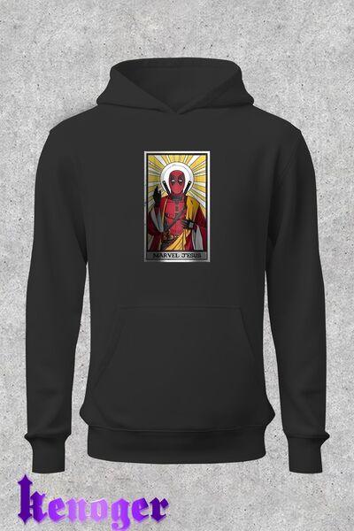 Marco Fresco Hanorac cu glugă Deadpool Marvel Jesus imprimat unisex oversize/...