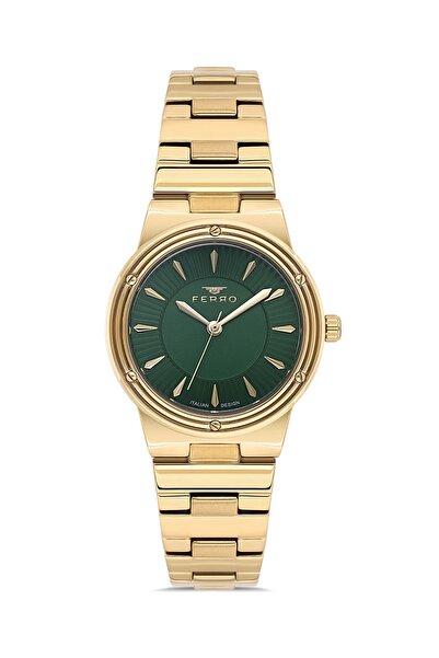 FERRO Yellow Steel Cord Women Wristwatch Fl21586Awt-B6 3Atm Waterproof 2 Years Warranty Giftpacked