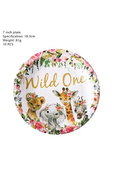 Baloane Vesele Wild One Party Table Decoration With Animals DEC5